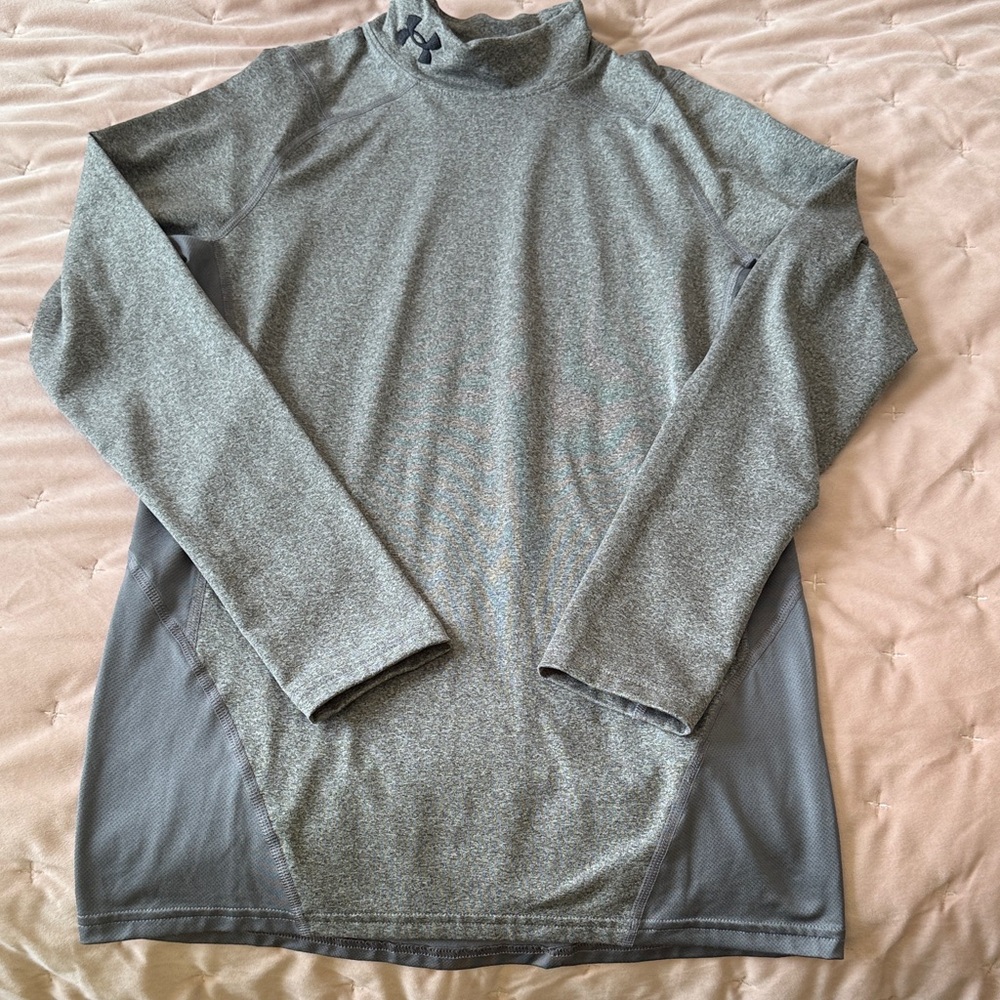 Women’s Under Armour Heather Gray Mock Neck Performance ColdGear - Size S
